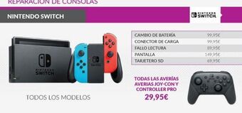 Game Reparación de consolas nintendo switch a nintendo switch todos los modelos ob cambio de batería conector de carga fal oferta