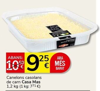Consum Canelones de carne casa mas oferta
