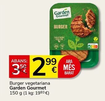 Consum Hamburguesas vegetales garden gourmet oferta