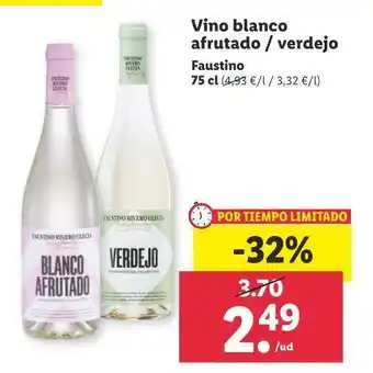 Lidl Vino blanco afrutado oferta