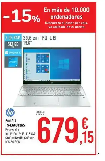 Carrefour Hp Portátil 15-EG0015NS oferta