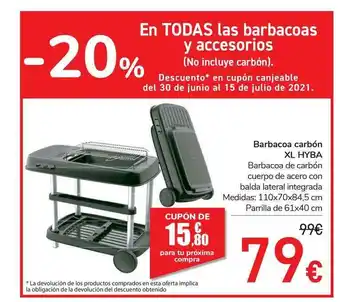 Carrefour Xl Hyba Barbacoa Carbón oferta