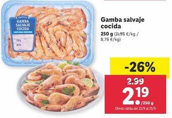 Lidl Gambas cocidas oferta