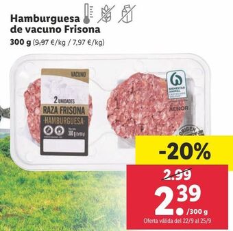 Lidl Hamburguesas de vacuno oferta