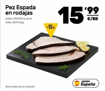AhorraMas Pez espada oferta