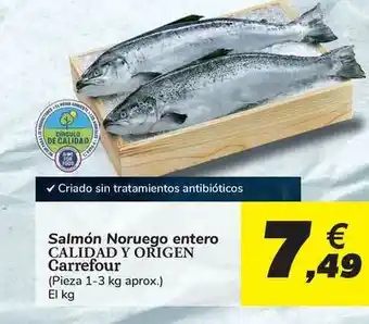 Carrefour Salmón Noruego Entero Calidad Y Origen Carrefour 1-3kg oferta