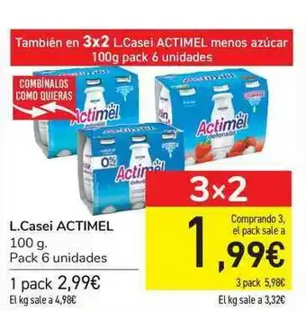 Carrefour L.casei Actimel 100g pack 6un oferta