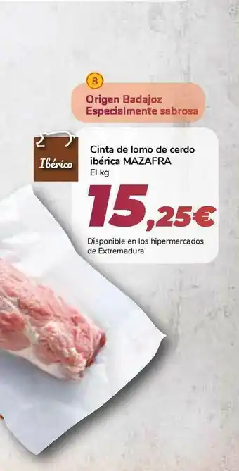 Carrefour Mazafra Cinta De Lomo De Cerdo Ibérica oferta