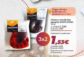 Carrefour Santa Elena Chorizo O Morcilla Tipo Jabuguito 230g oferta