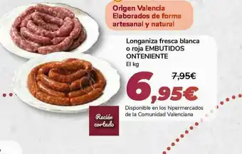 Carrefour Longainza Fresca Blanca O Roja Embutidos Onteniente oferta