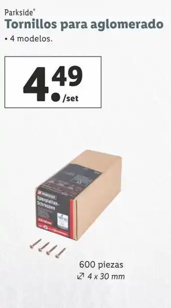 Lidl Tornillos para aglomerado parkside oferta