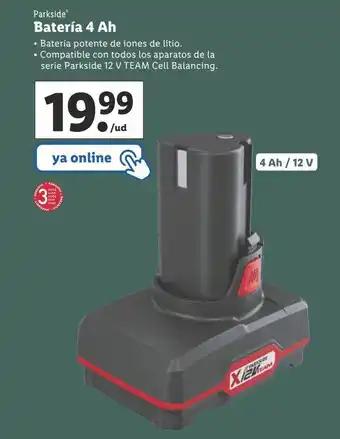 Lidl Batería de coche parkside oferta