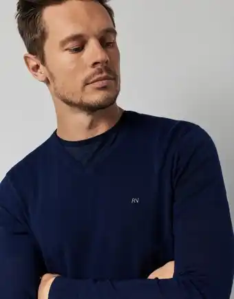 Roberto Verino Jersey cuello pico lana azul klein oferta
