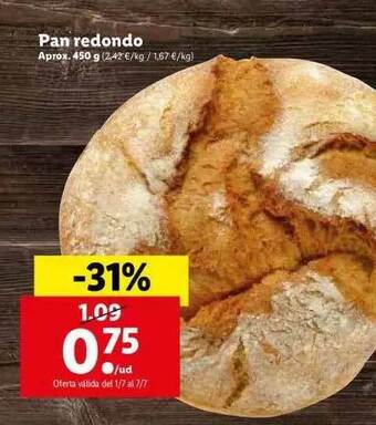 Lidl Pan Redondo 450g oferta