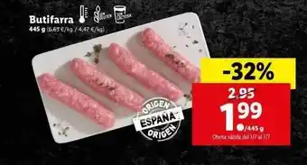 Lidl Butifarra 445g oferta