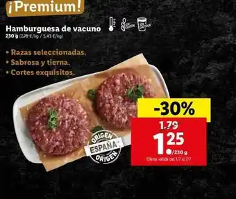 Lidl Hamburguesa De Vacuno 230g oferta