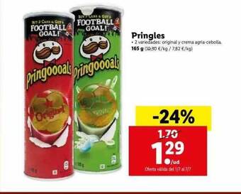 Lidl Pringles 165g oferta