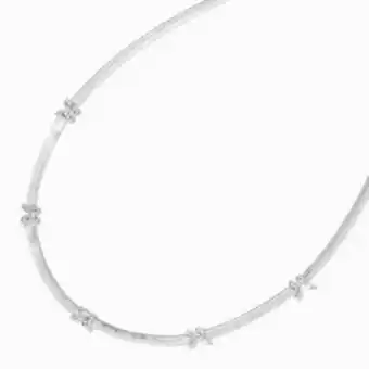 Claire's Silver butterfly herringbone chain necklace oferta