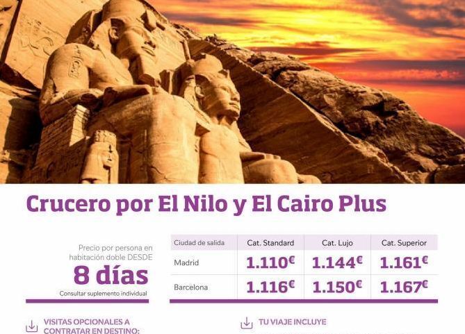 Viajes Eroski Cruceros por el nilo oferta
