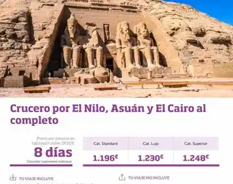 Viajes Eroski Cruceros por el nilo standard oferta