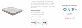 Beds Colchón con soporte de muelles de hilo continuo zonificado que aporta firmeza y descanso personalizado sin renunciar al confo oferta