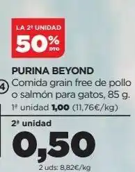 Alimerka Purina beyond comida grain free de pollo o salmón para gatos, 85 g oferta