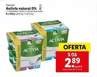 Lidl Danone Activia Natural 0% 8x120g oferta