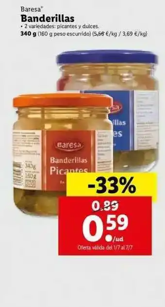 Lidl Baresa Banderillas 340g oferta