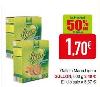 Masymas La 2a unidad 50% dto galleta maria ligera gullón oferta