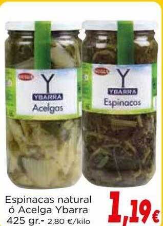 Proxi Espinacas natural ó acelga ybarra oferta