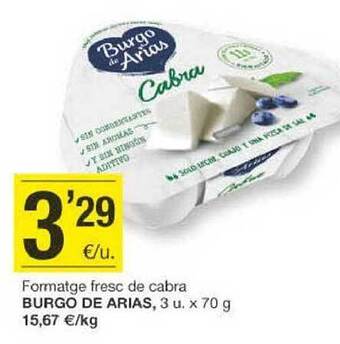 BonpreuEsclat Formatge fresc de cabra burgo de arias oferta
