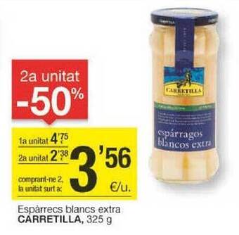 BonpreuEsclat 2a unitat -50% espàrrecs blancs extra carretilla oferta