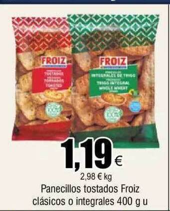 FROIZ Panecillos tostados froiz clasicos o integrales oferta