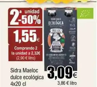 FROIZ 2a unidad -50% sidra maeloc dulce ecológica oferta