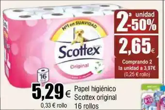 FROIZ 2a unidad -50% papel higiénico scottex original oferta