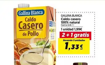Hiper Usera Gallina blanca caldo casero 100% natural gama brik oferta