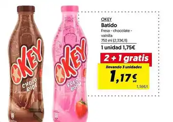 Hiper Usera Okey batido fresa - chocolate - vainilla oferta