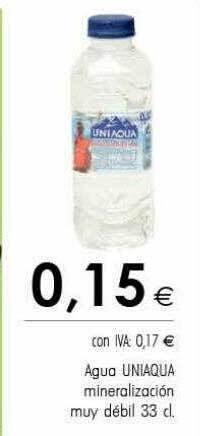 Cash Ifa Agua uniaqua mineralización muy débil oferta