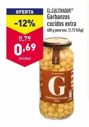 ALDI El cultivador garbanzos cocidos extra oferta