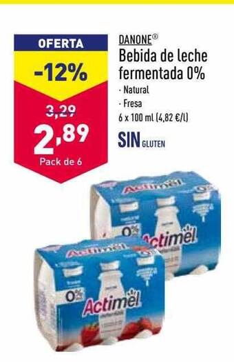ALDI Danone bebida de leche fermentada 0% oferta