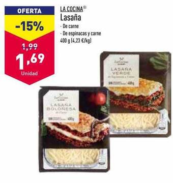 ALDI La cocina lasaña oferta