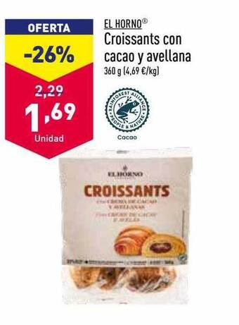 ALDI El horno croissants con cacao y avellana oferta
