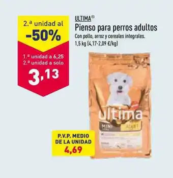 2a unidad al -50% ultima pienso para perros adultos