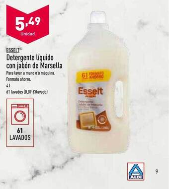 ALDI Esselt detergente líquido con jabón de marsella oferta