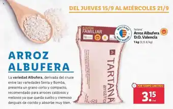 Lidl Tartana arroz albufera d.o. valencia oferta