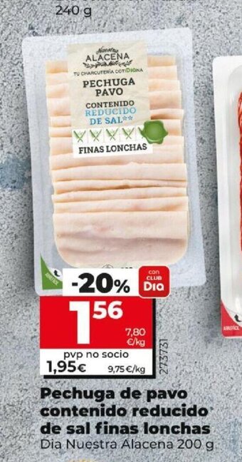 Dia Pechuga de Pavo Contenido Reducido de sal finas Lonchas oferta