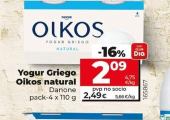 Dia Yogur Griego Oikos Natural oferta