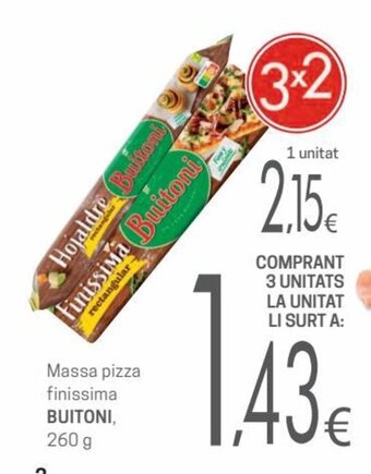Valvi Supermercats Buitoni Massa Pizza Finissima oferta
