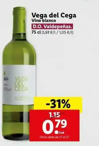 Lidl Vega Del Cega Vino blanco 75cl oferta