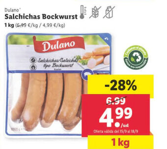 Lidl Dulano Salchichas Bockwurst oferta